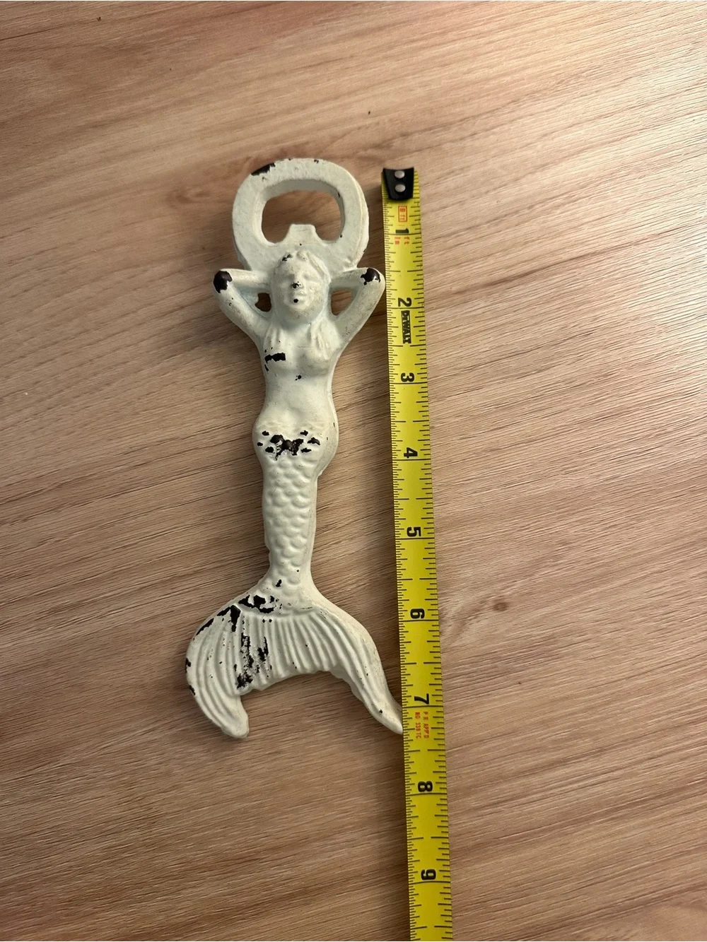 Vintage Cast Iron Mermaid Bottle Opener Nautical Coastal Decor 7.5”